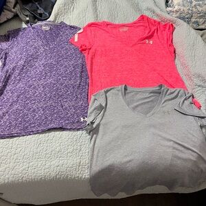 (3) EUC UNDER ARMOUR TSHIRTS BREAST CANCER SIZE XL